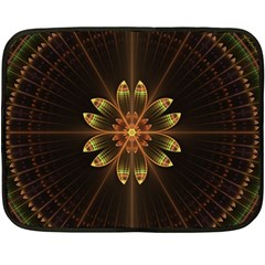 Fractal Floral Mandala Abstract Double Sided Fleece Blanket (mini)  by Simbadda