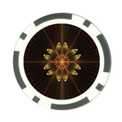 Fractal Floral Mandala Abstract Poker Chip Card Guard (10 Pack) by Simbadda