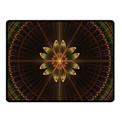 Fractal Floral Mandala Abstract Double Sided Fleece Blanket (small)  by Simbadda