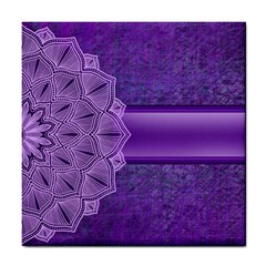 Background Mandala Purple Ribbon Tile Coasters by Simbadda