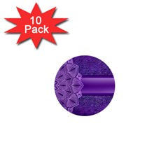 Background Mandala Purple Ribbon 1  Mini Buttons (10 Pack)  by Simbadda