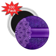 Background Mandala Purple Ribbon 2 25  Magnets (100 Pack) 