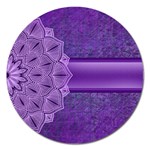 Background Mandala Purple Ribbon Magnet 5  (Round) Front