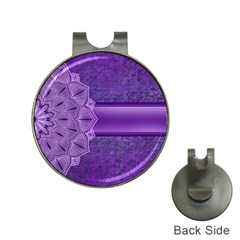 Background Mandala Purple Ribbon Hat Clips With Golf Markers by Simbadda