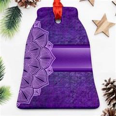 Background Mandala Purple Ribbon Ornament (bell) by Simbadda