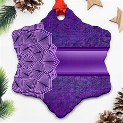 Background Mandala Purple Ribbon Snowflake Ornament (two Sides) by Simbadda