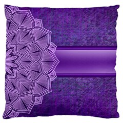 Background Mandala Purple Ribbon Large Cushion Case (one Side) by Simbadda