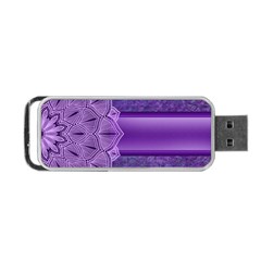 Background Mandala Purple Ribbon Portable Usb Flash (one Side) by Simbadda