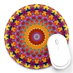 Fractal Kaleidoscope Mandala Round Mousepads Front