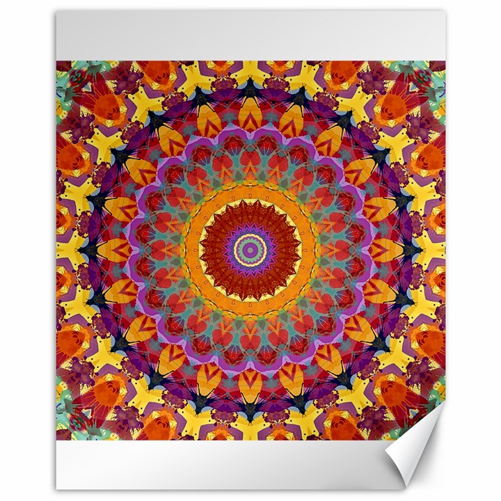 Fractal Kaleidoscope Mandala Canvas 11  x 14 