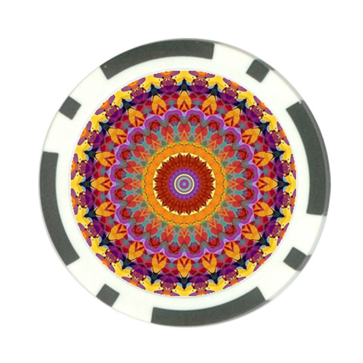 Fractal Kaleidoscope Mandala Poker Chip Card Guard