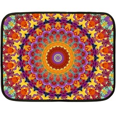 Fractal Kaleidoscope Mandala Double Sided Fleece Blanket (Mini) 