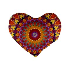 Fractal Kaleidoscope Mandala Standard 16  Premium Heart Shape Cushions