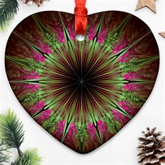 Julian Star Star Fun Green Violet Ornament (heart) by Simbadda