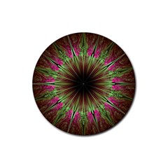 Julian Star Star Fun Green Violet Rubber Coaster (round)  by Simbadda