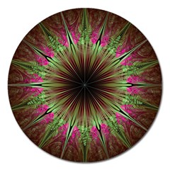 Julian Star Star Fun Green Violet Magnet 5  (round) by Simbadda