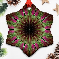 Julian Star Star Fun Green Violet Ornament (snowflake) by Simbadda