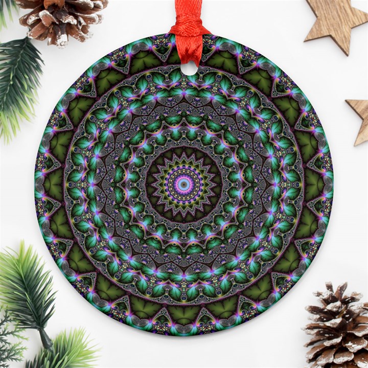 Fractal Kaleidoscope Mandala Ornament (Round)