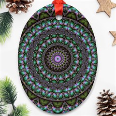 Fractal Kaleidoscope Mandala Ornament (oval) by Simbadda