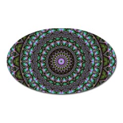 Fractal Kaleidoscope Mandala Oval Magnet by Simbadda