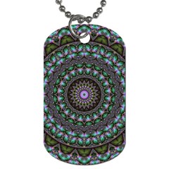 Fractal Kaleidoscope Mandala Dog Tag (one Side) by Simbadda