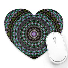 Fractal Kaleidoscope Mandala Heart Mousepads by Simbadda