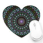 Fractal Kaleidoscope Mandala Heart Mousepads Front