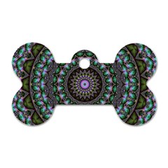 Fractal Kaleidoscope Mandala Dog Tag Bone (two Sides) by Simbadda