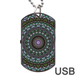 Fractal Kaleidoscope Mandala Dog Tag USB Flash (Two Sides) Front