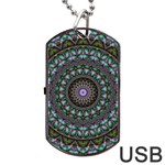 Fractal Kaleidoscope Mandala Dog Tag USB Flash (Two Sides) Back