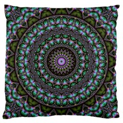 Fractal Kaleidoscope Mandala Large Cushion Case (two Sides) by Simbadda