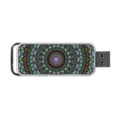 Fractal Kaleidoscope Mandala Portable Usb Flash (two Sides) by Simbadda