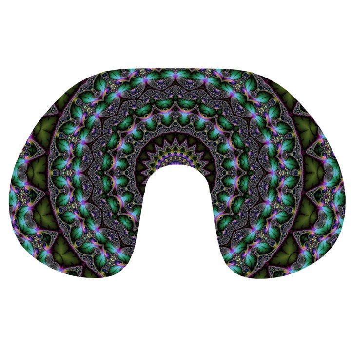 Fractal Kaleidoscope Mandala Travel Neck Pillows