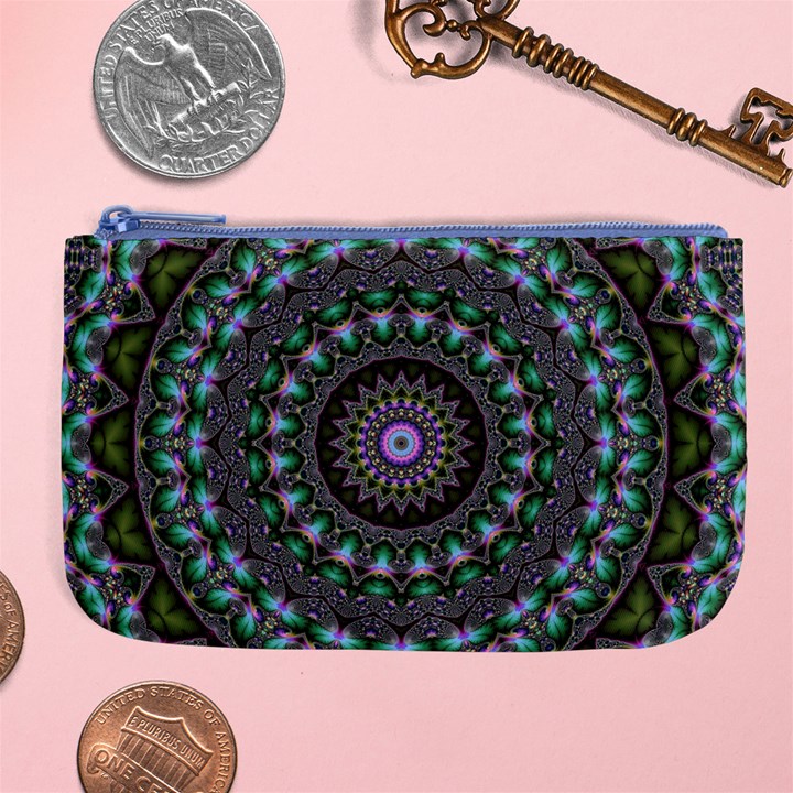 Fractal Kaleidoscope Mandala Large Coin Purse