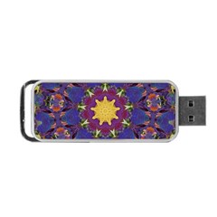 Abstract Art Artistic Texture Blue Portable Usb Flash (one Side) by Simbadda