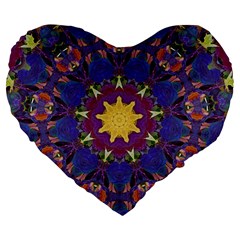 Abstract Art Artistic Texture Blue Large 19  Premium Flano Heart Shape Cushions