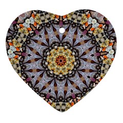 Abstract Art Texture Mandala Heart Ornament (two Sides) by Simbadda