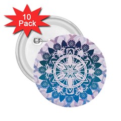 Mandalas Symmetry Meditation Round 2 25  Buttons (10 Pack)  by Simbadda