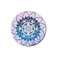 Mandalas Symmetry Meditation Round Rubber Coaster (round)  by Simbadda