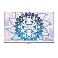 Mandalas Symmetry Meditation Round Business Card Holder by Simbadda