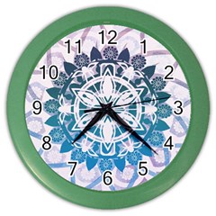 Mandalas Symmetry Meditation Round Color Wall Clock by Simbadda