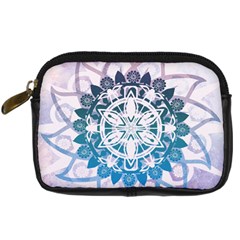 Mandalas Symmetry Meditation Round Digital Camera Leather Case by Simbadda