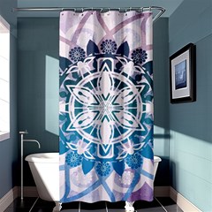 Mandalas Symmetry Meditation Round Shower Curtain 36  X 72  (stall)  by Simbadda