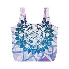 Mandalas Symmetry Meditation Round Full Print Recycle Bag (m) by Simbadda