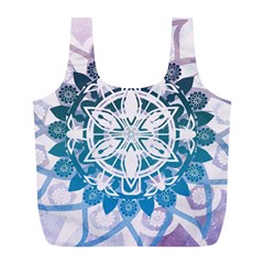 Mandalas Symmetry Meditation Round Full Print Recycle Bag (l) by Simbadda