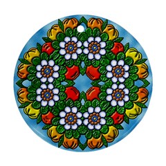 Mandala Background Colorful Pattern Ornament (round)