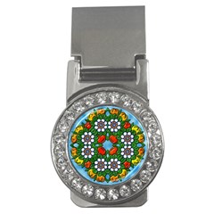 Mandala Background Colorful Pattern Money Clips (cz)  by Simbadda