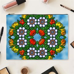 Mandala Background Colorful Pattern Cosmetic Bag (xl) by Simbadda