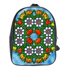 Mandala Background Colorful Pattern School Bag (large) by Simbadda