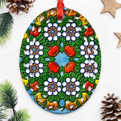 Mandala Background Colorful Pattern Ornament (oval Filigree) by Simbadda